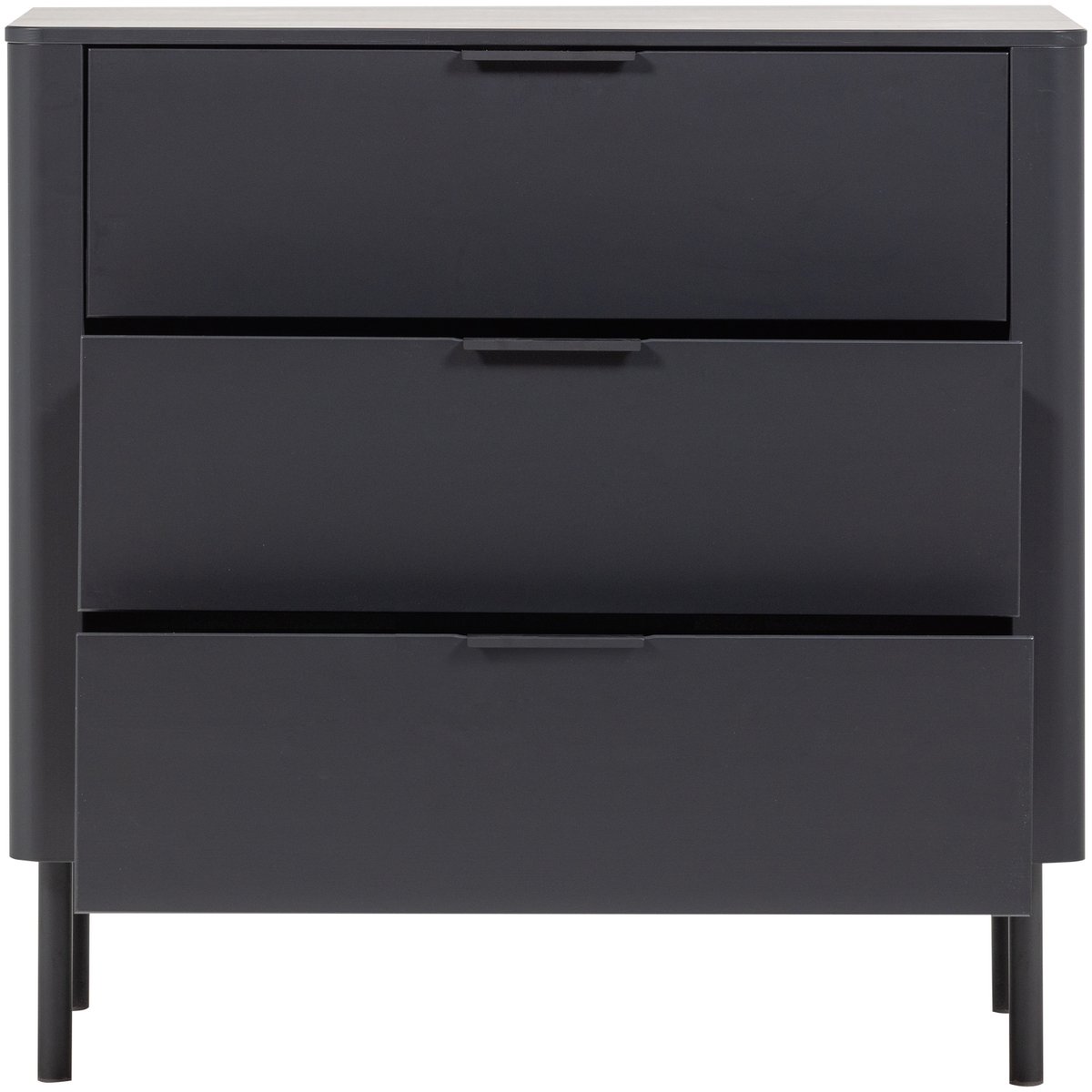 Commode 3 tiroirs en pin GUNNAR noir, WOOOD