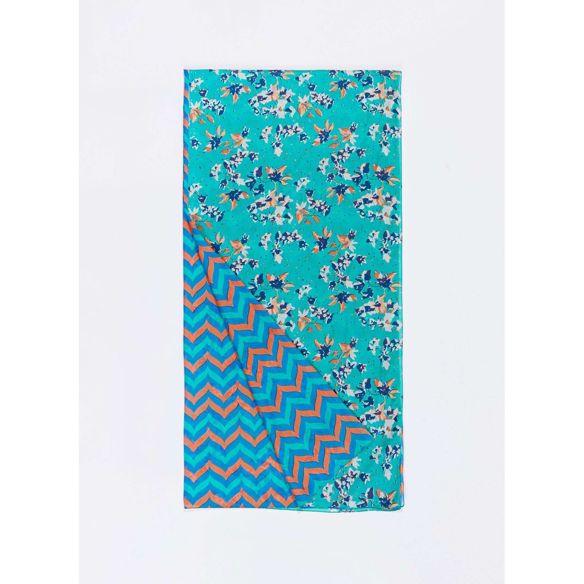 Etole voile de coton bio imprimée NILONA bleu lagon, LA FIANCÉE
