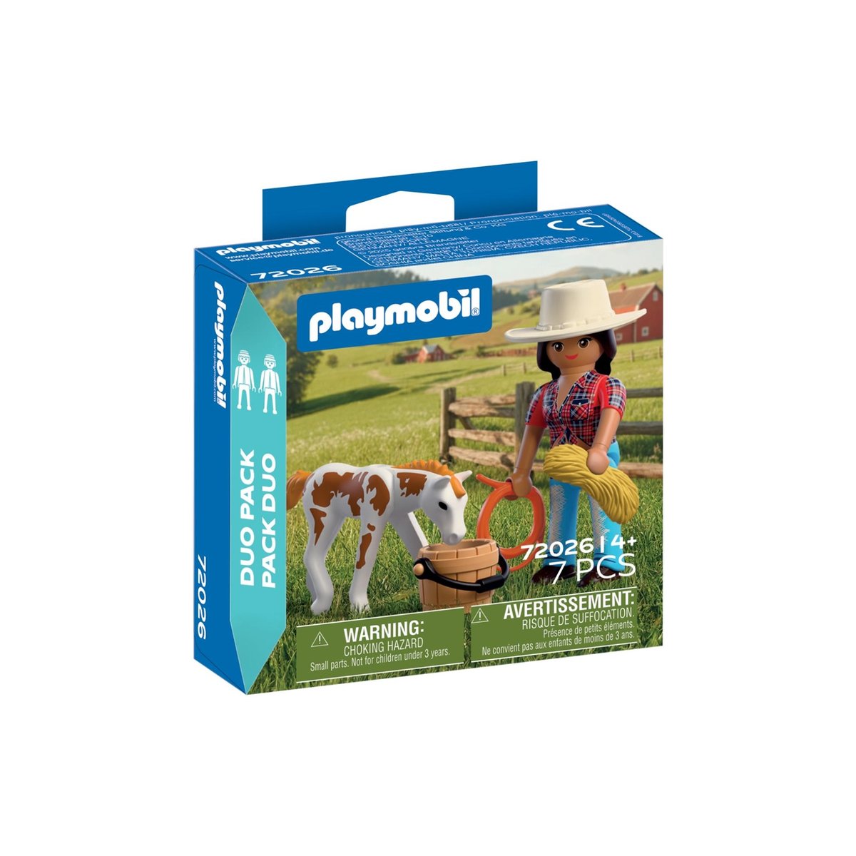 DuoPack Cavalière avec poulain multicolore, PLAYMOBIL