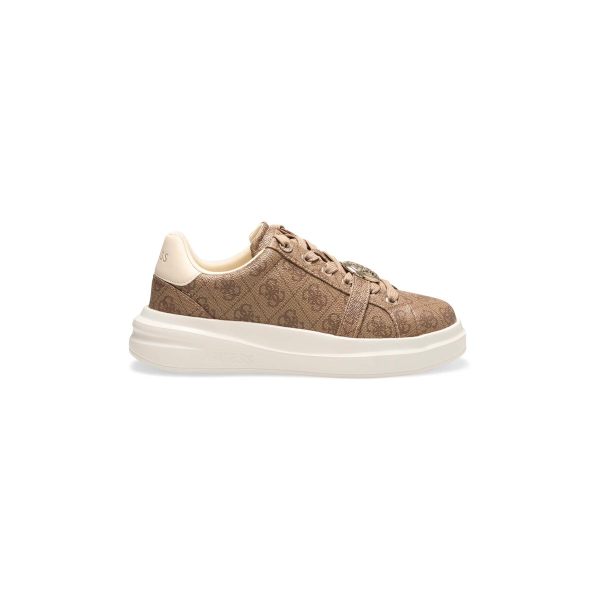 Baskets En Cuir Synthétique Erizo marron, GUESS
