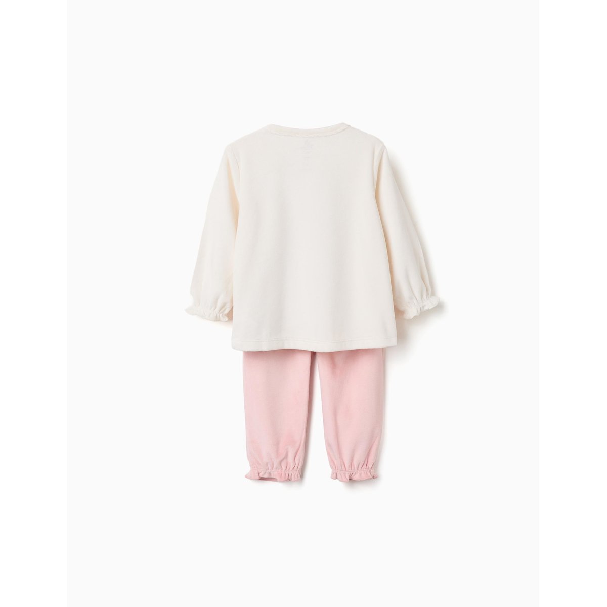 Pyjama en velours avec imprimé Stitch beige clair, ZIPPY