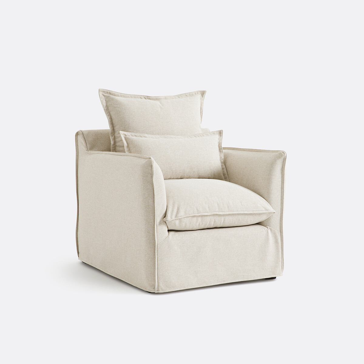 Fauteuil, déhoussable, en polyester, ODNA ecru, LA REDOUTE INTERIEURS