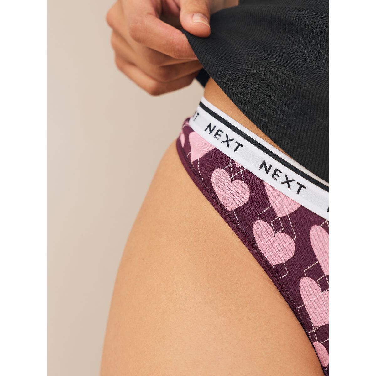 Culotte en coton à logo, lot de 4 argyle bleu marine, NEXT