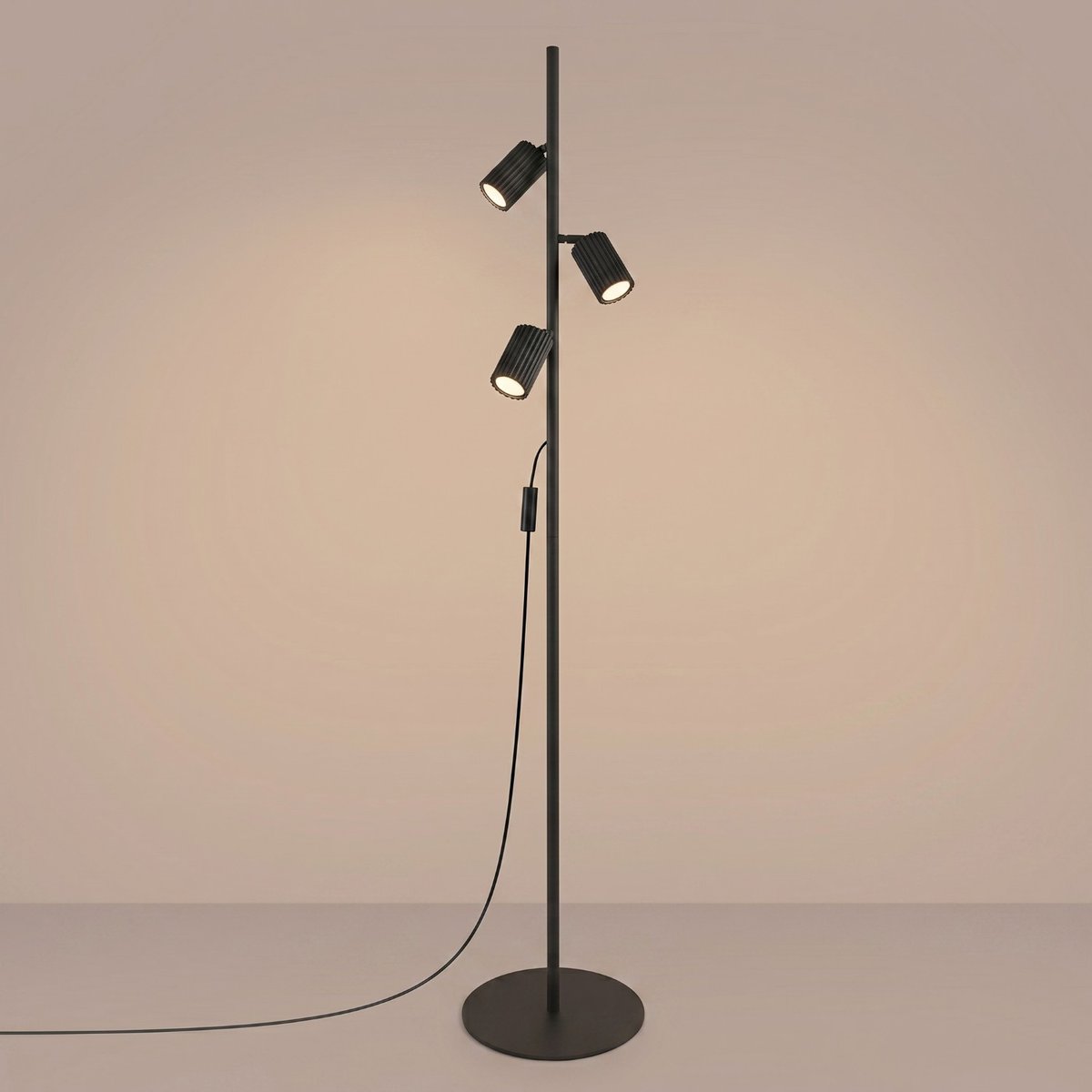 Lampadaire Aluminium Noir GU10 3 KARBON noir, EDEN