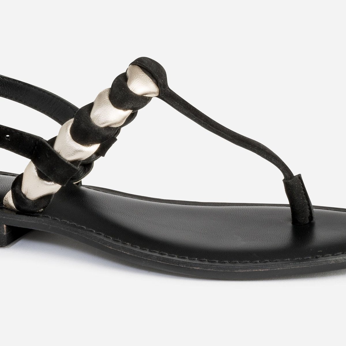 Sandale Plate en cuir NAEMI or, TEXTO