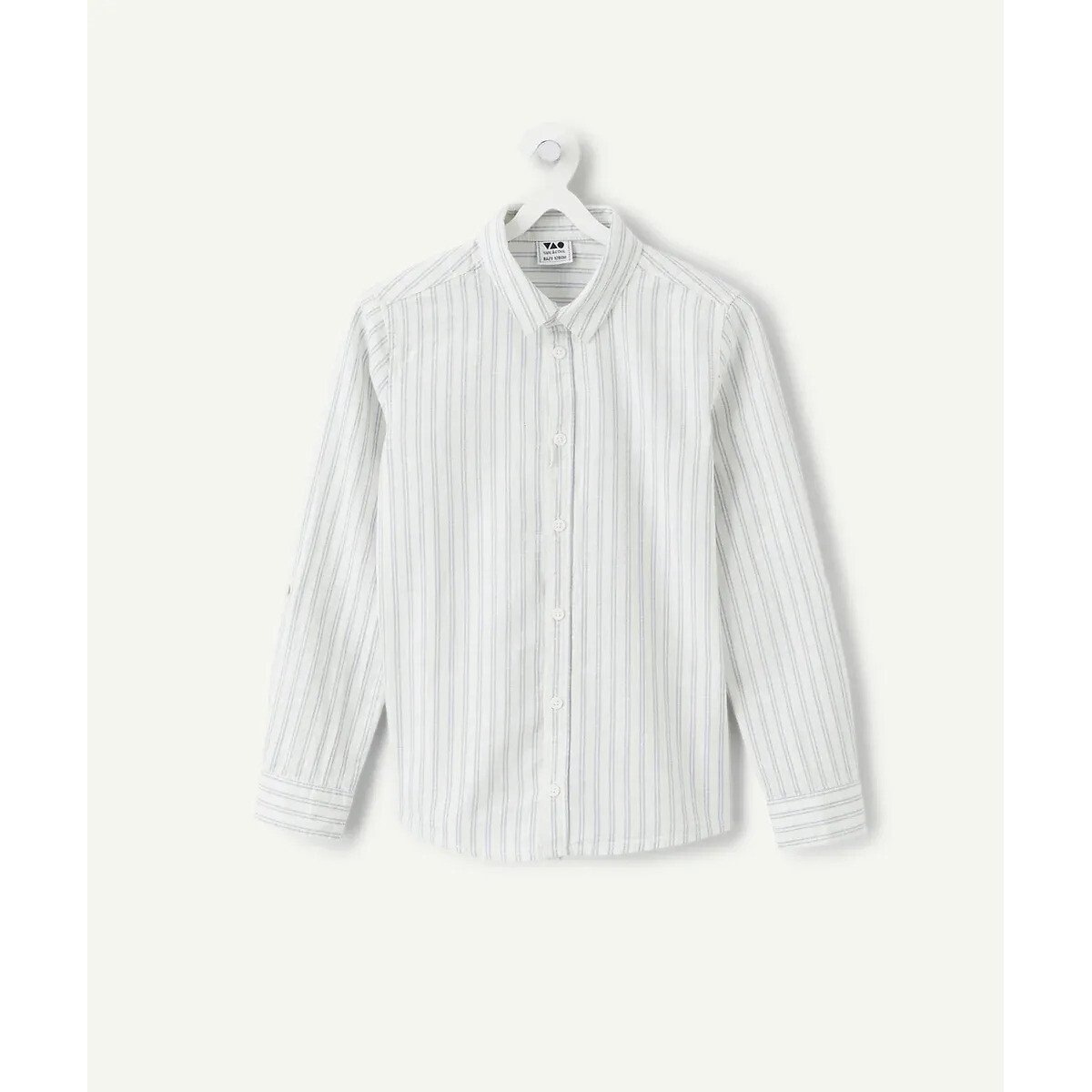 Camicia in cotone a righe rigato blu/bianco, TAPE A L'OEIL
