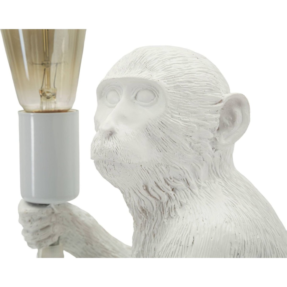Lampe à poser sculpture singe assis GLAM blanc, RECOLLECTION