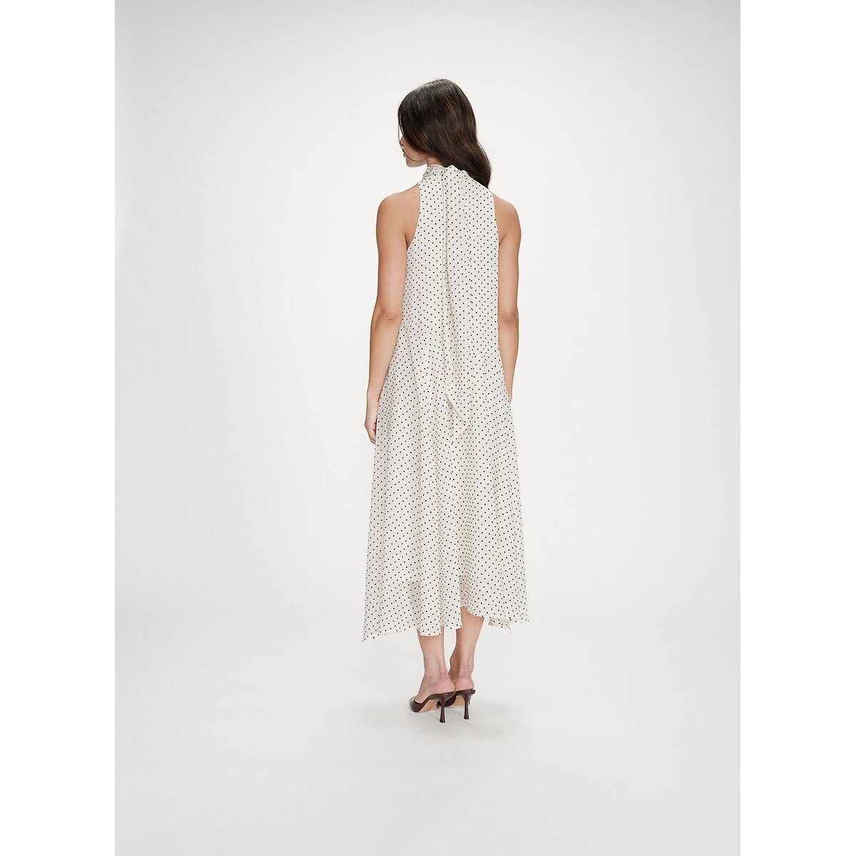Robe longue à pois sans manches VALORIA ecru, GRACE & MILA