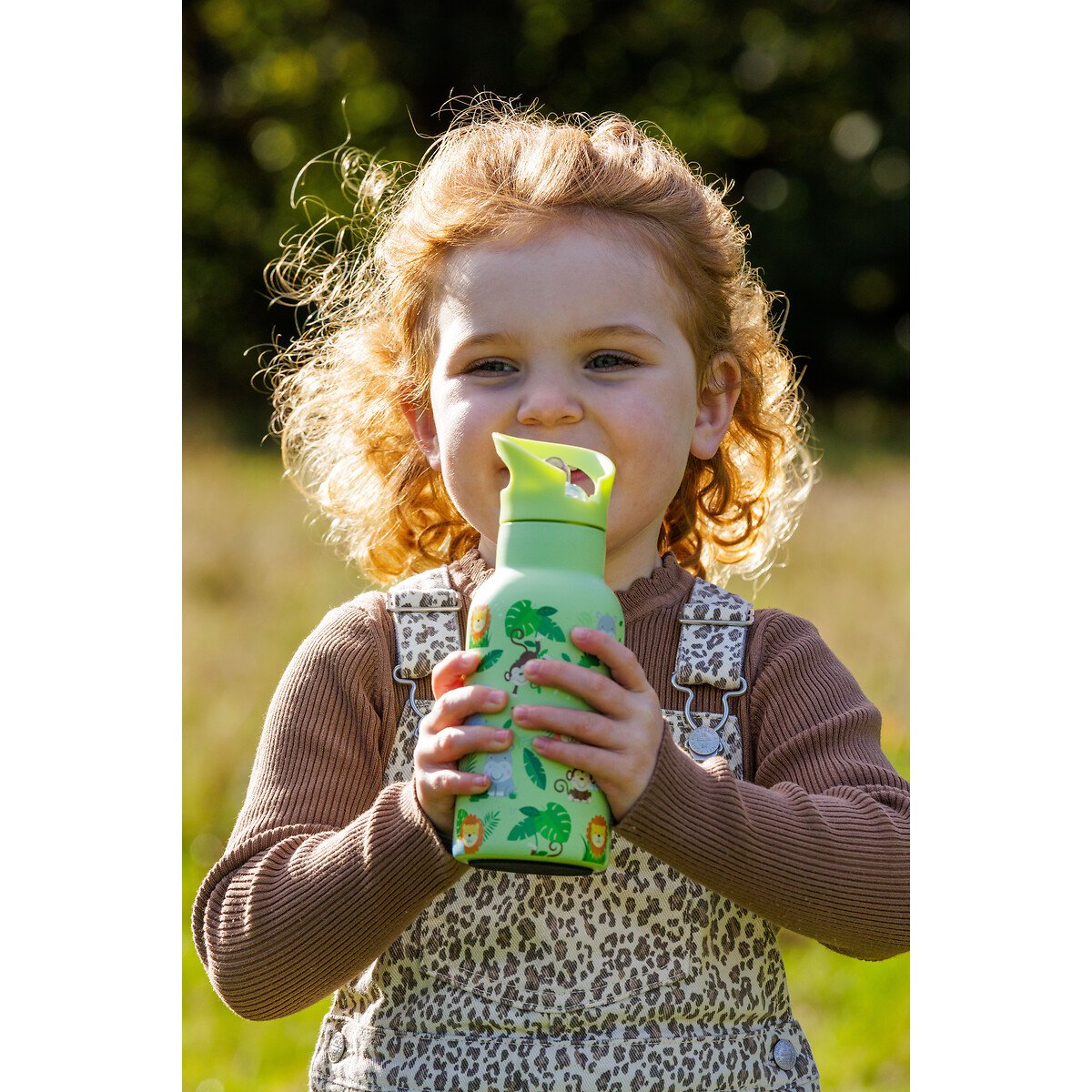 Kids Jungle Food Flask & Water Bottle Set green, VINERS