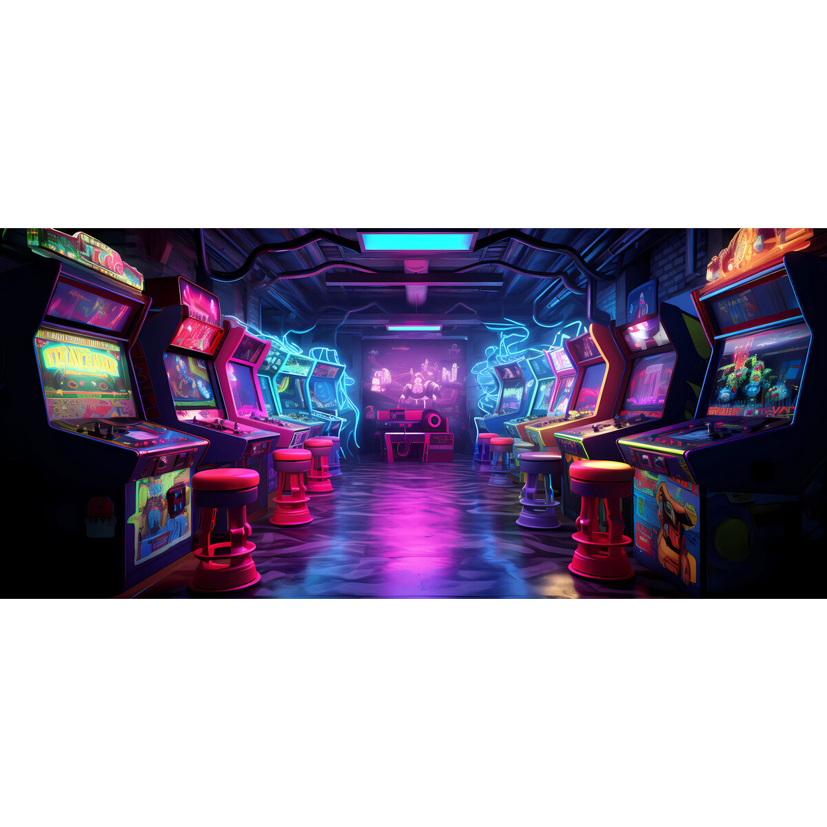 Tableau Mural Arcade Rétro ILLUSION tableau en verre synthétique, CEANOTHE