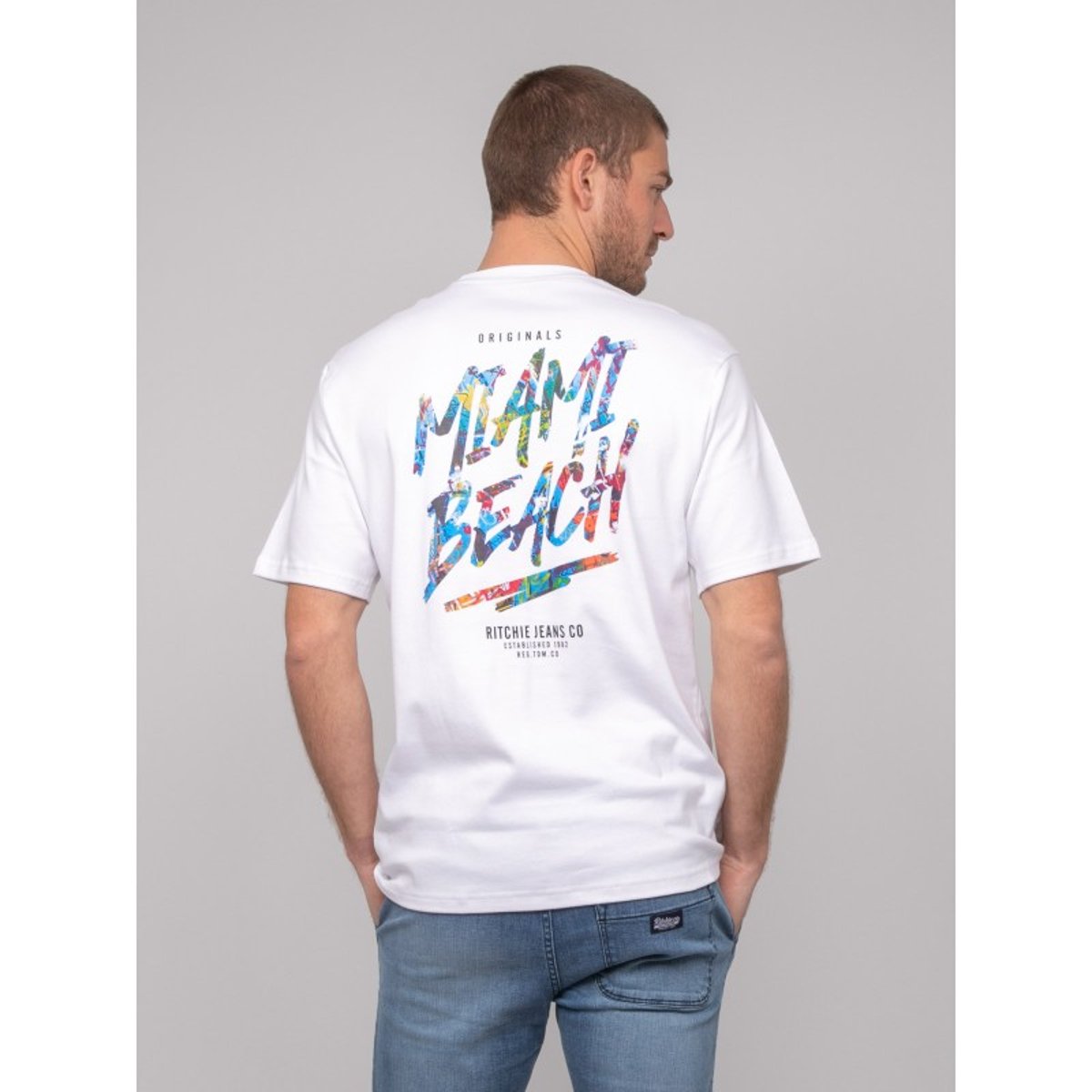 T-shirt Oversize Coton Motifs Nascade blanc, RITCHIE