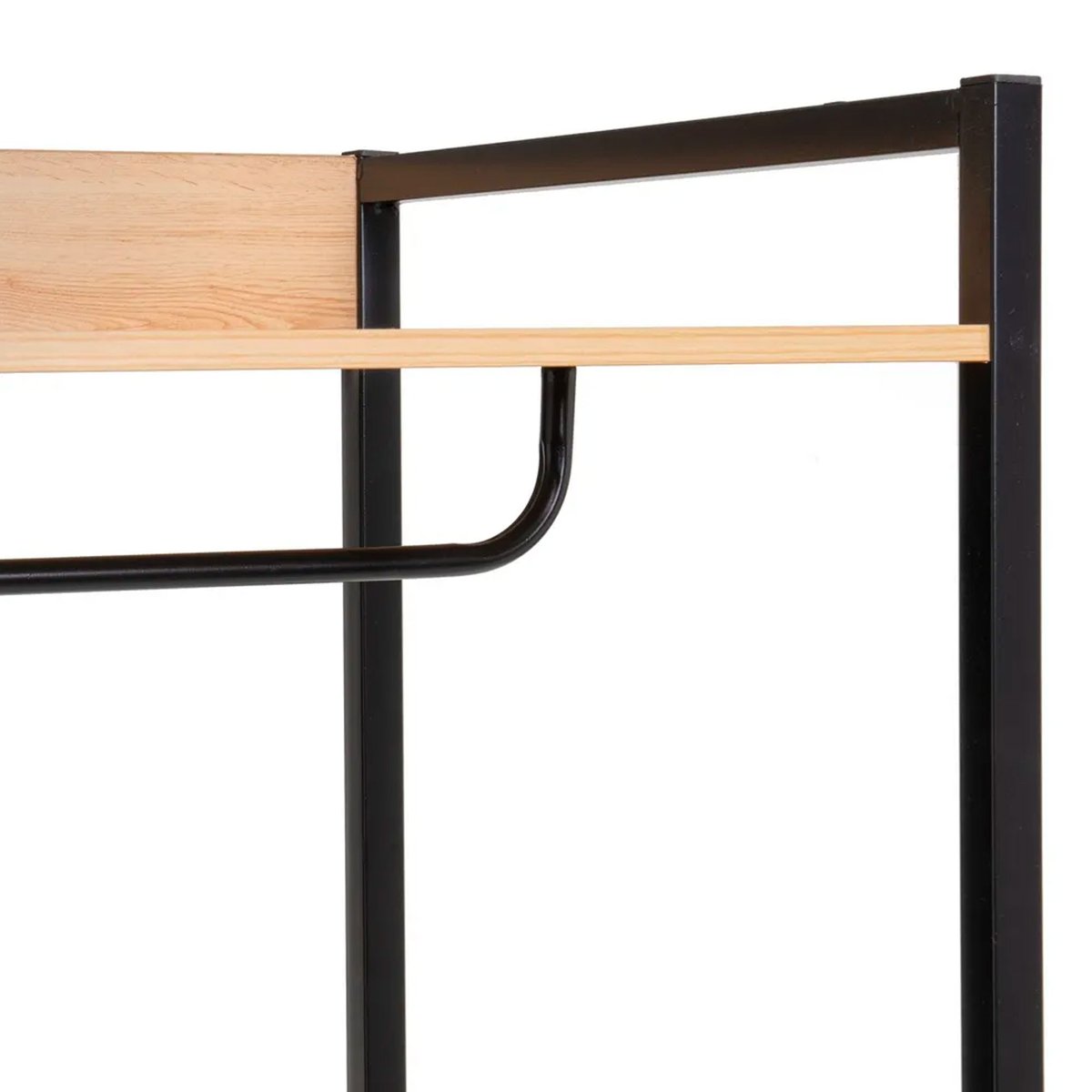 Étagère penderie effet bois et métal noir 60x48x190cm bois, WADIGA