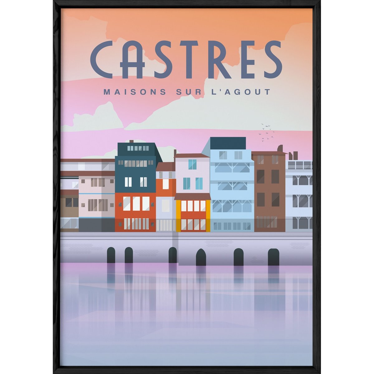 Affiche ville Castres blanc, L'AFFICHERIE