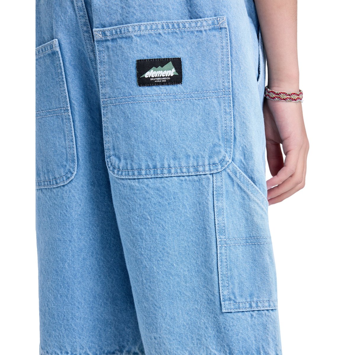 Short en denim CARPENTER 18.5" blanc bleach, ELEMENT
