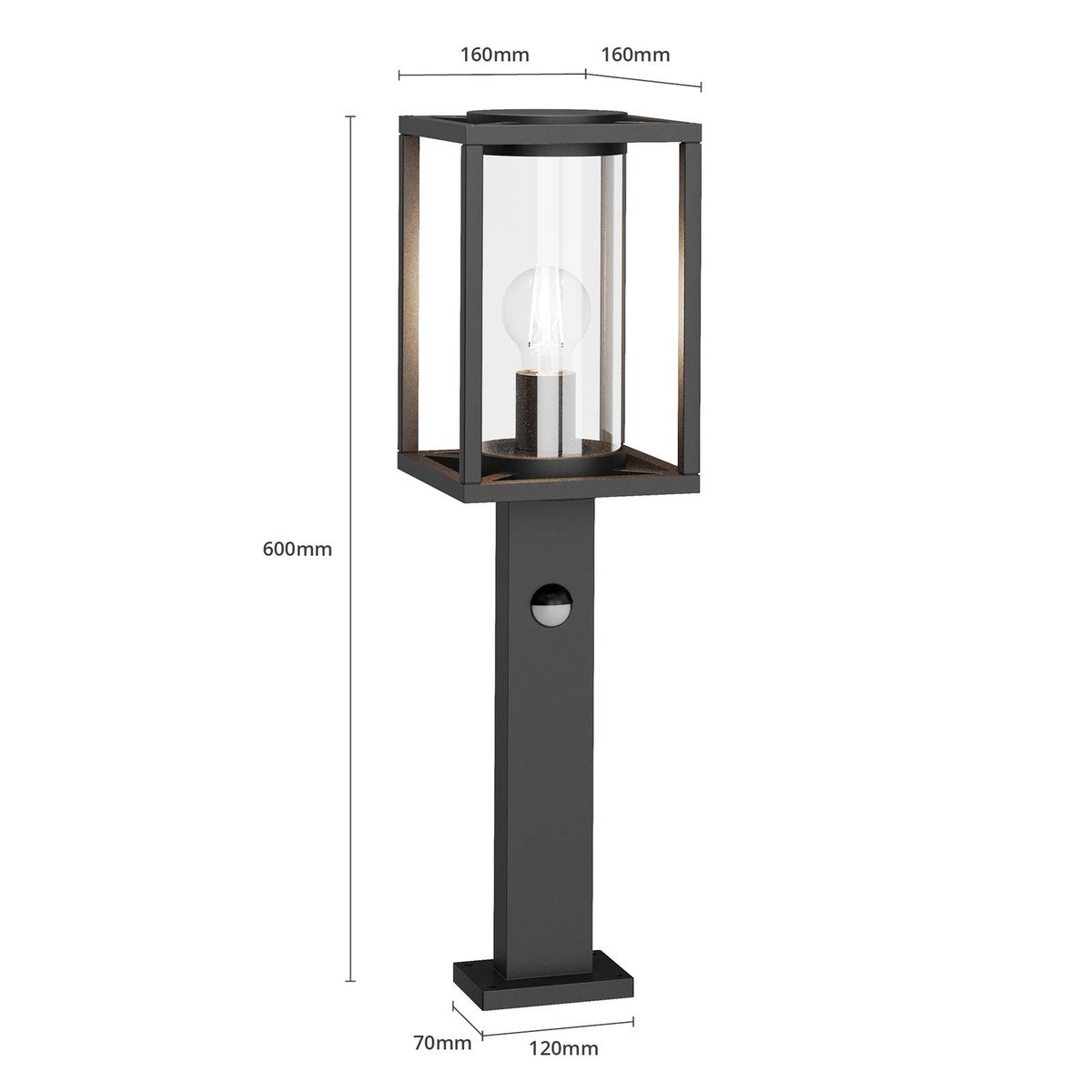 Luminaire extérieur en aluminium moderne anthracite, LUCANDE