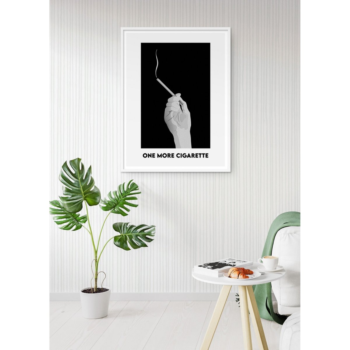 Affiche 'One more cigarette' blanc, L'AFFICHERIE