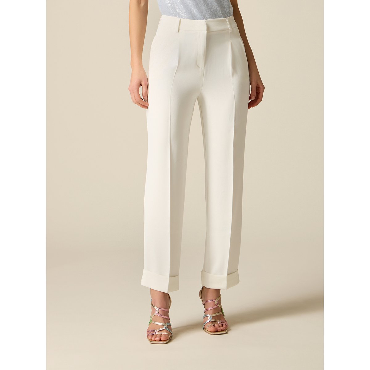 Pantalon à pinces blanc, OLTRE
