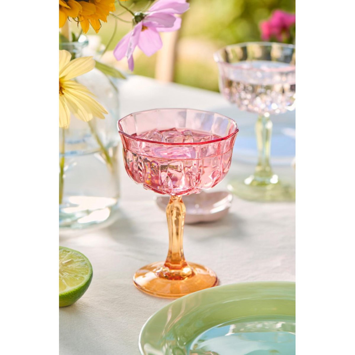 Verres à pied dépareilles set de 3 multicolore, IB LAURSEN