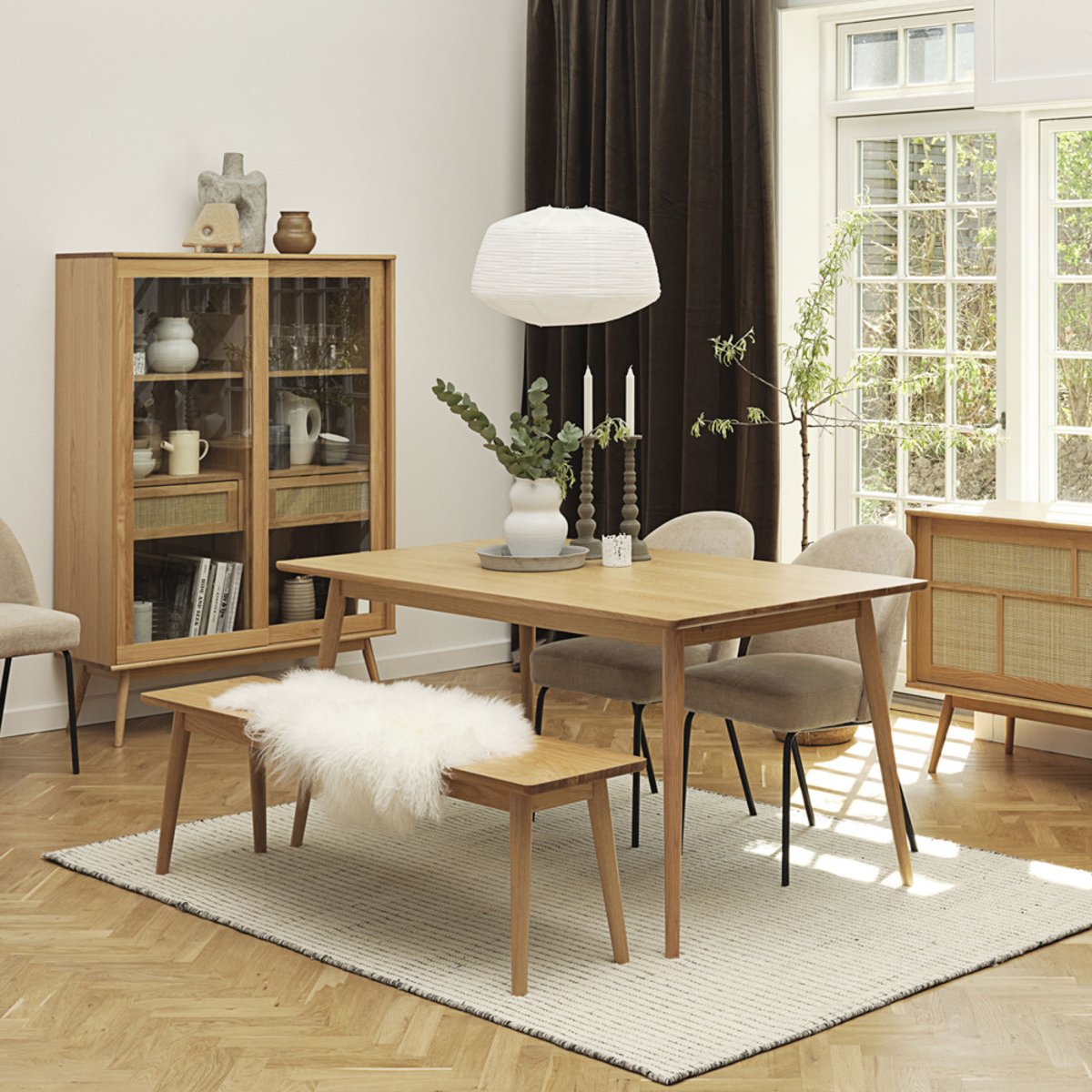 Banc en bois L150cm- KIYO bois clair, DRAWER