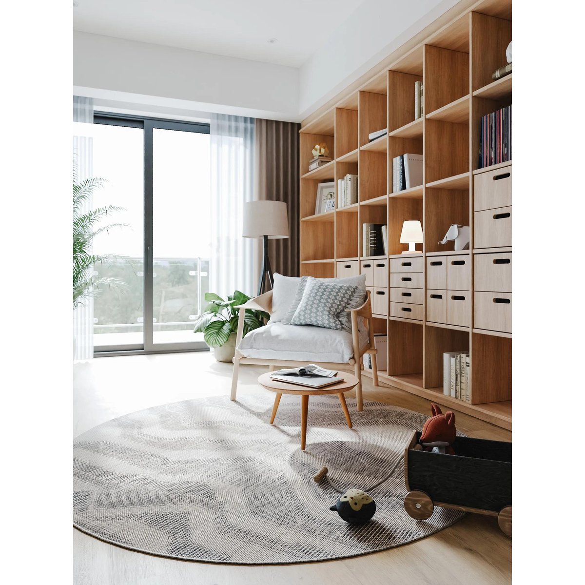Tapis rond d'extérieur & intérieur BRONCO gris, BENUTA 