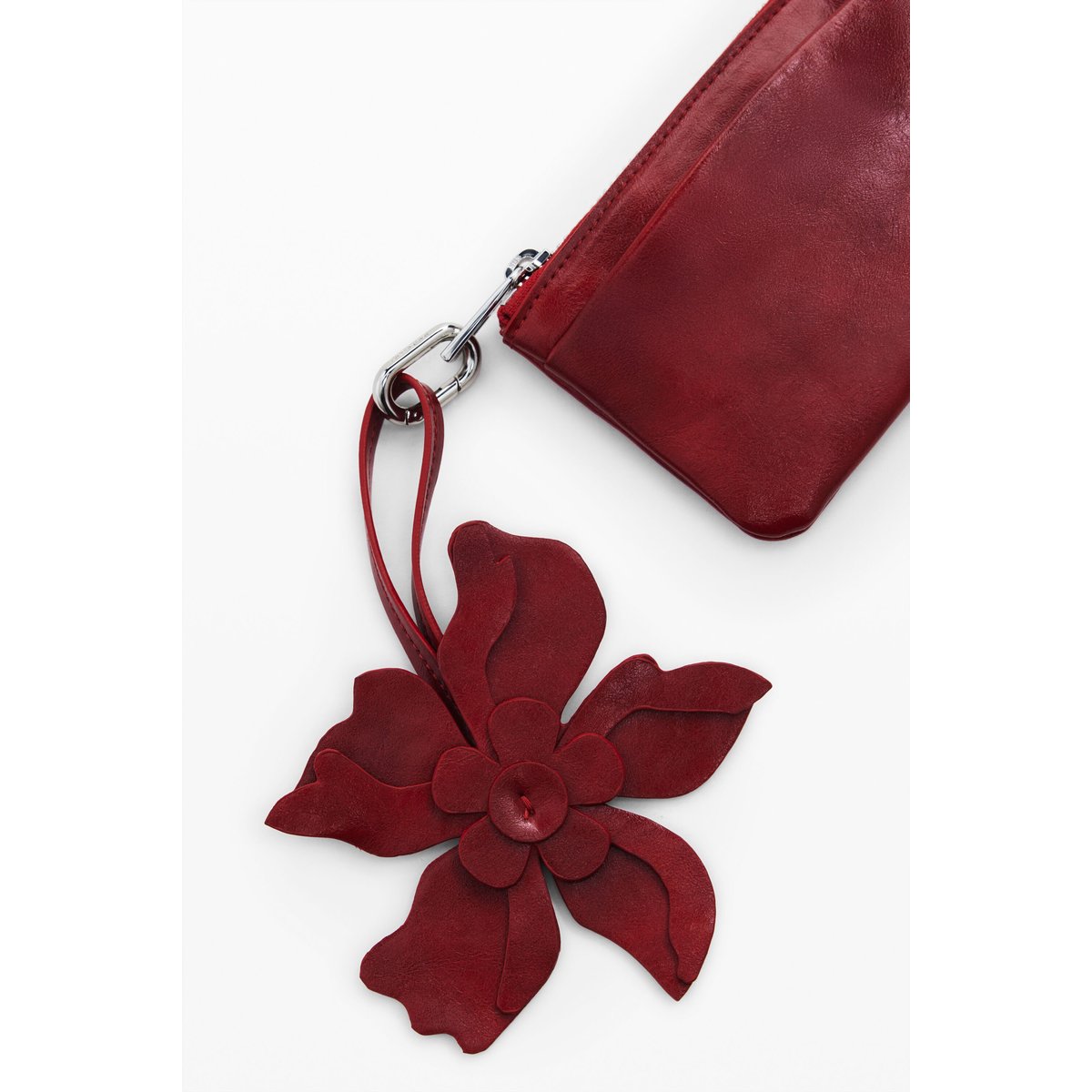 Petit porte-cartes brillant effet cuir rouge, DESIGUAL