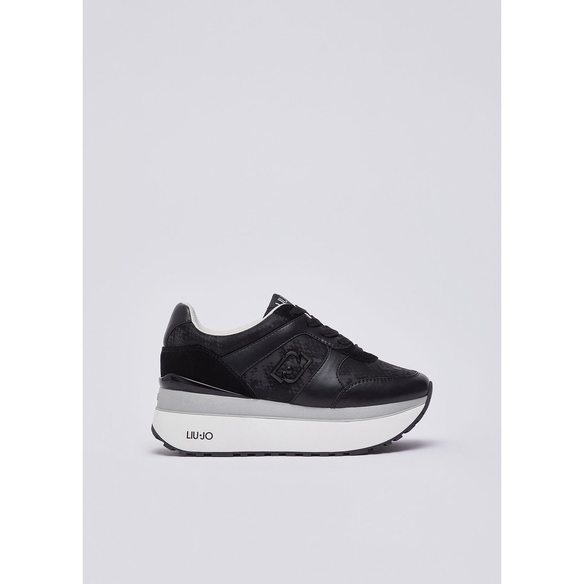 Sneakers super plateforme effet python noir, LIU JO