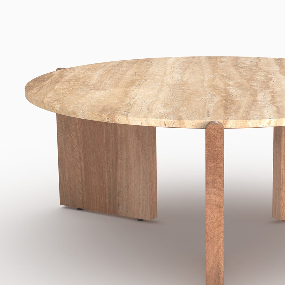 Table basse en travertin D85 cm - SIERRA marron, MAISON PAVANE