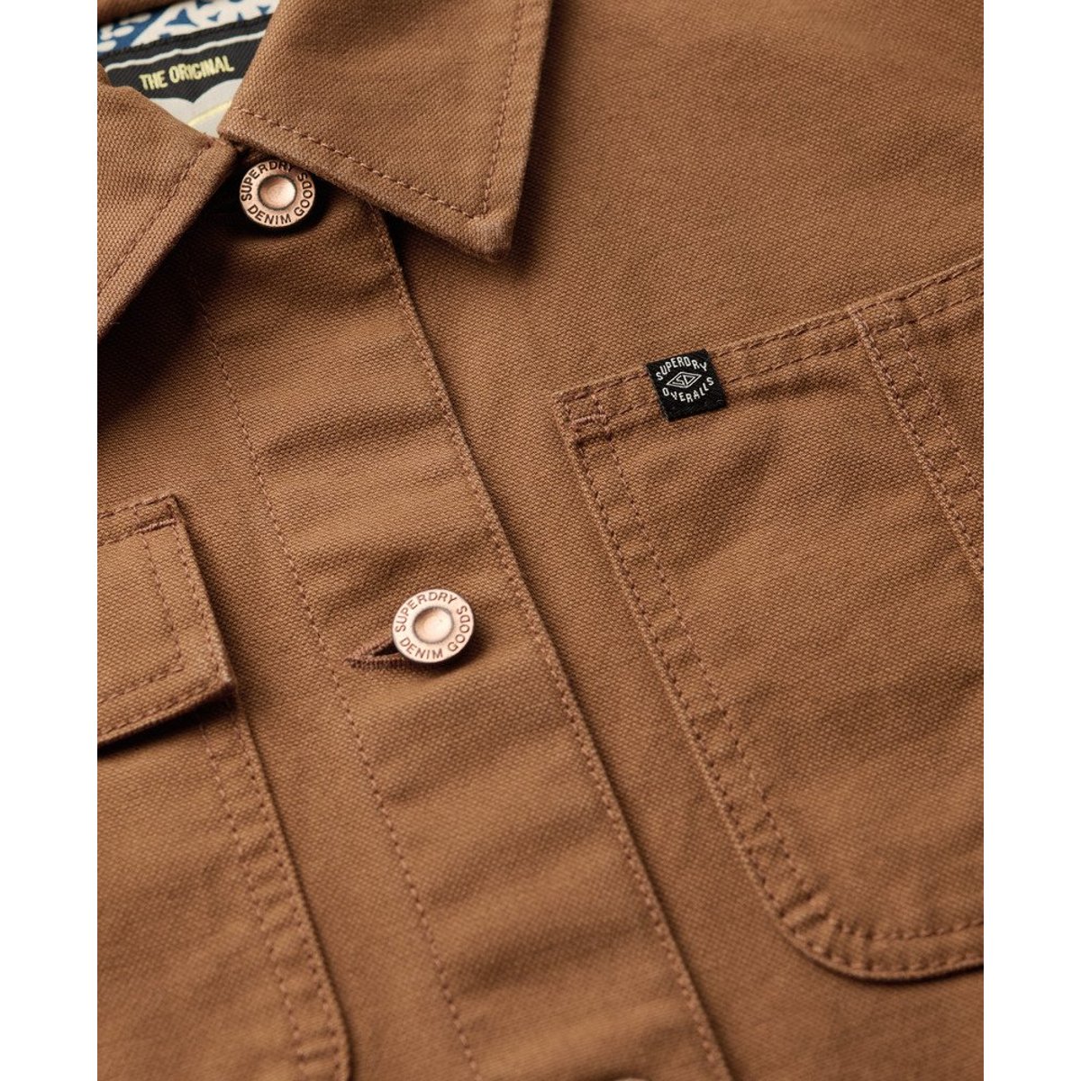 Veste brodée Chore marron bison, SUPERDRY
