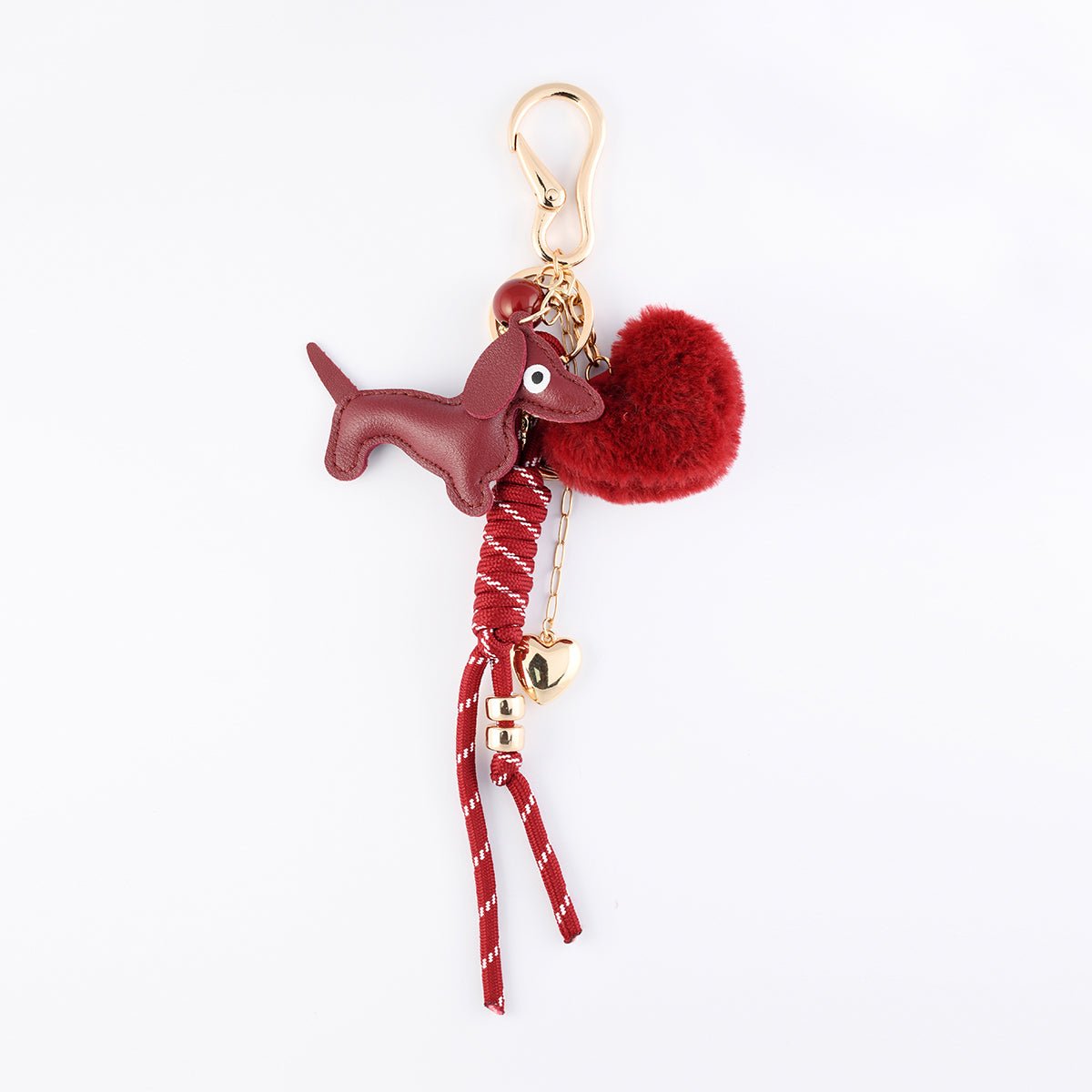 Bijoux de sac teckel et cœur bordeaux bordeaux, BALABOOSTE