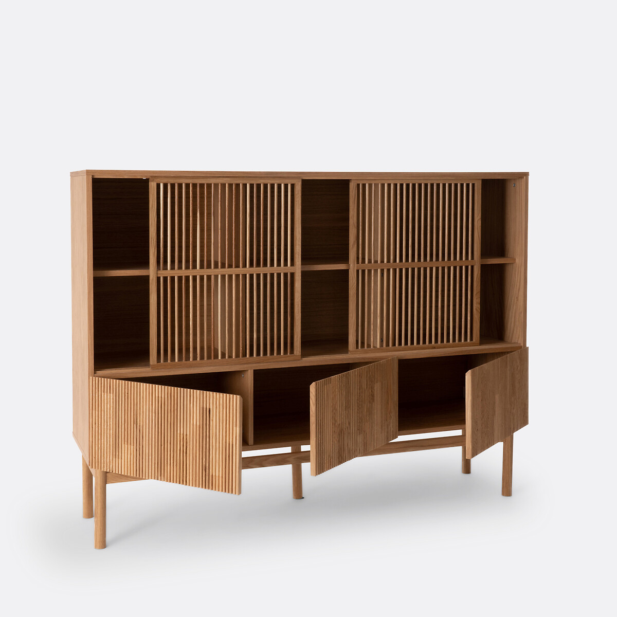 Vaisselier-bibliothèque chêne et plaqué, Bilbao chêne, LA REDOUTE INTERIEURS