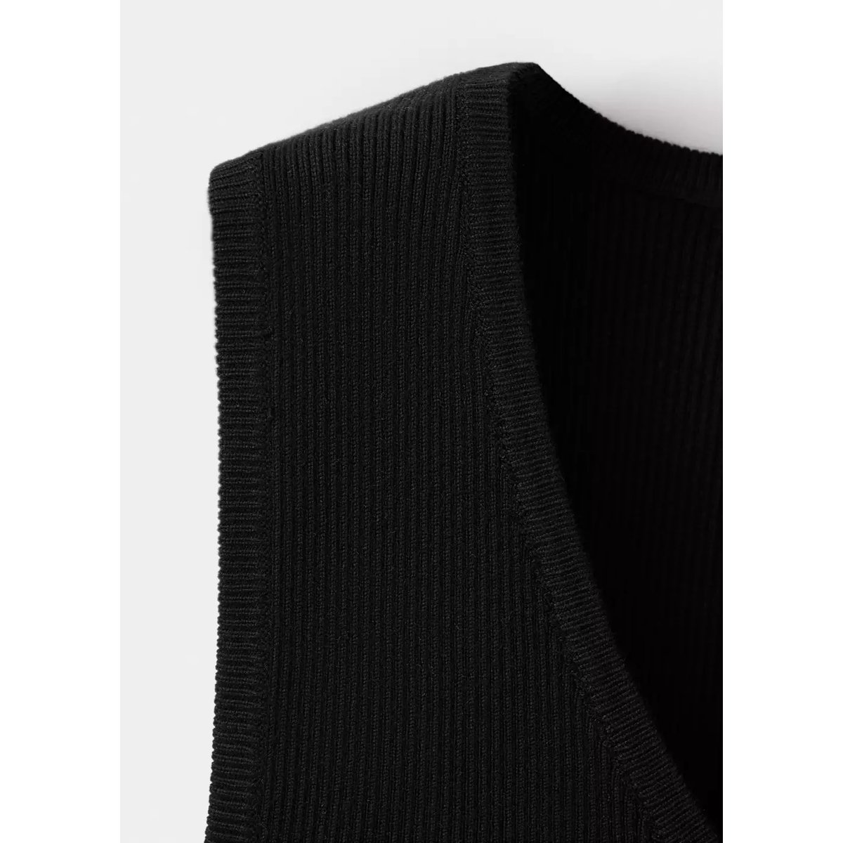 Débardeur en maille côtelée noir, MANGO TEEN