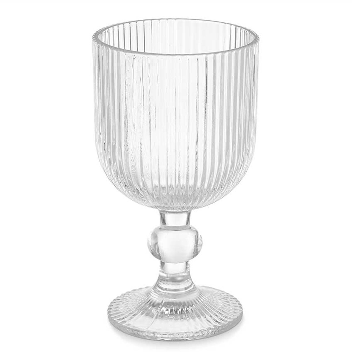 Set de 6 verres à vin en verre strié 26cl transparent, WADIGA