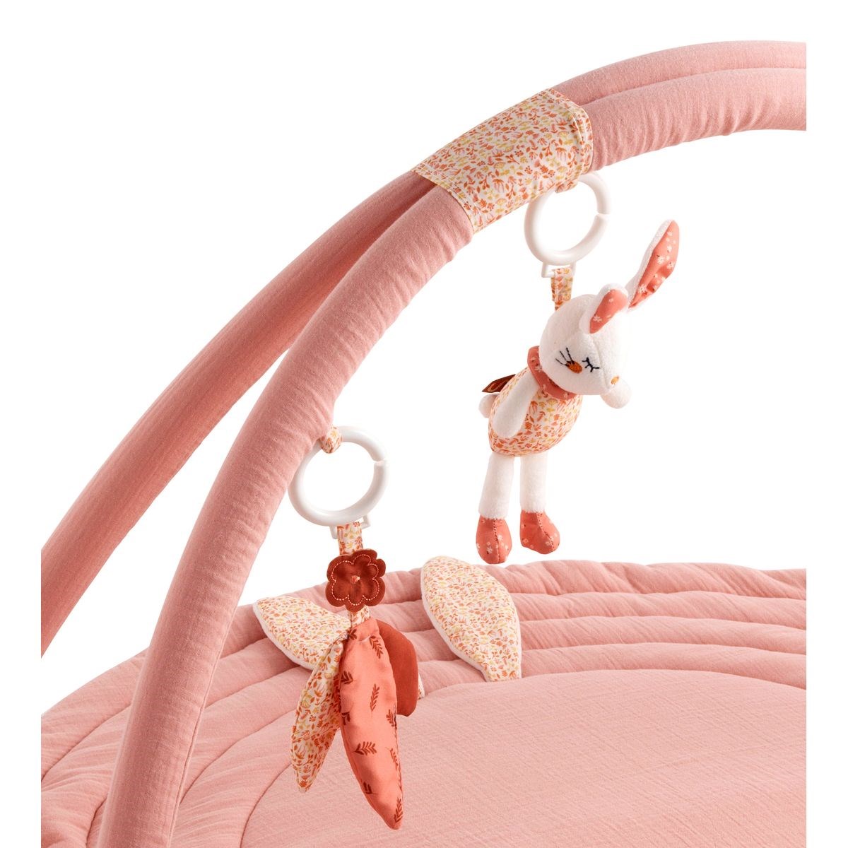 Tapis d'éveil avec arches en coton rose, SAUTHON