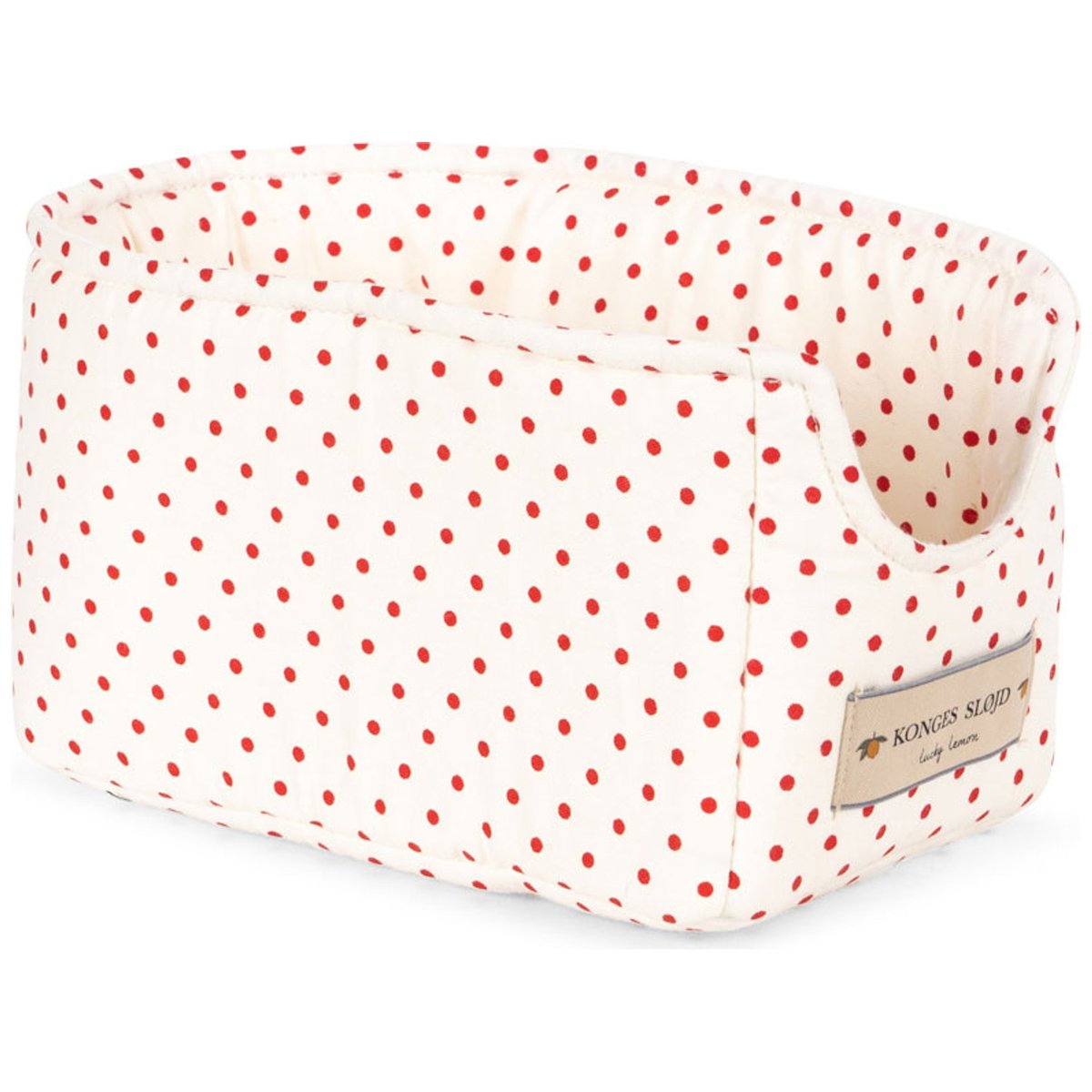 Peluche chien et son panier marron, rouge, écru, KONGES SLOJD
