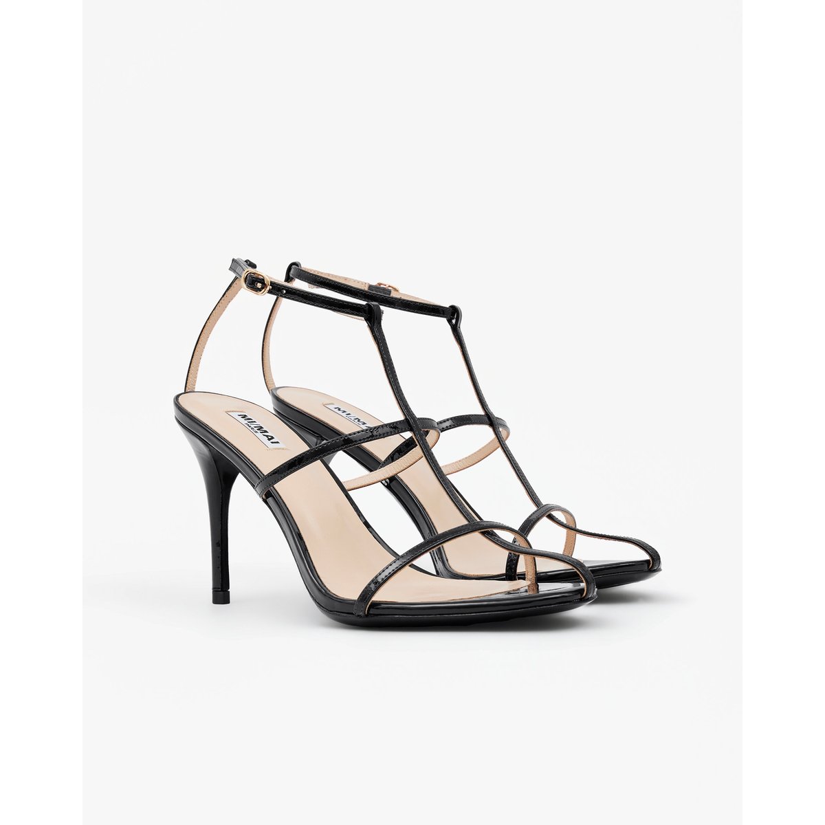 Sandales à brides en cuir verni GUPTA noir, MI MAI