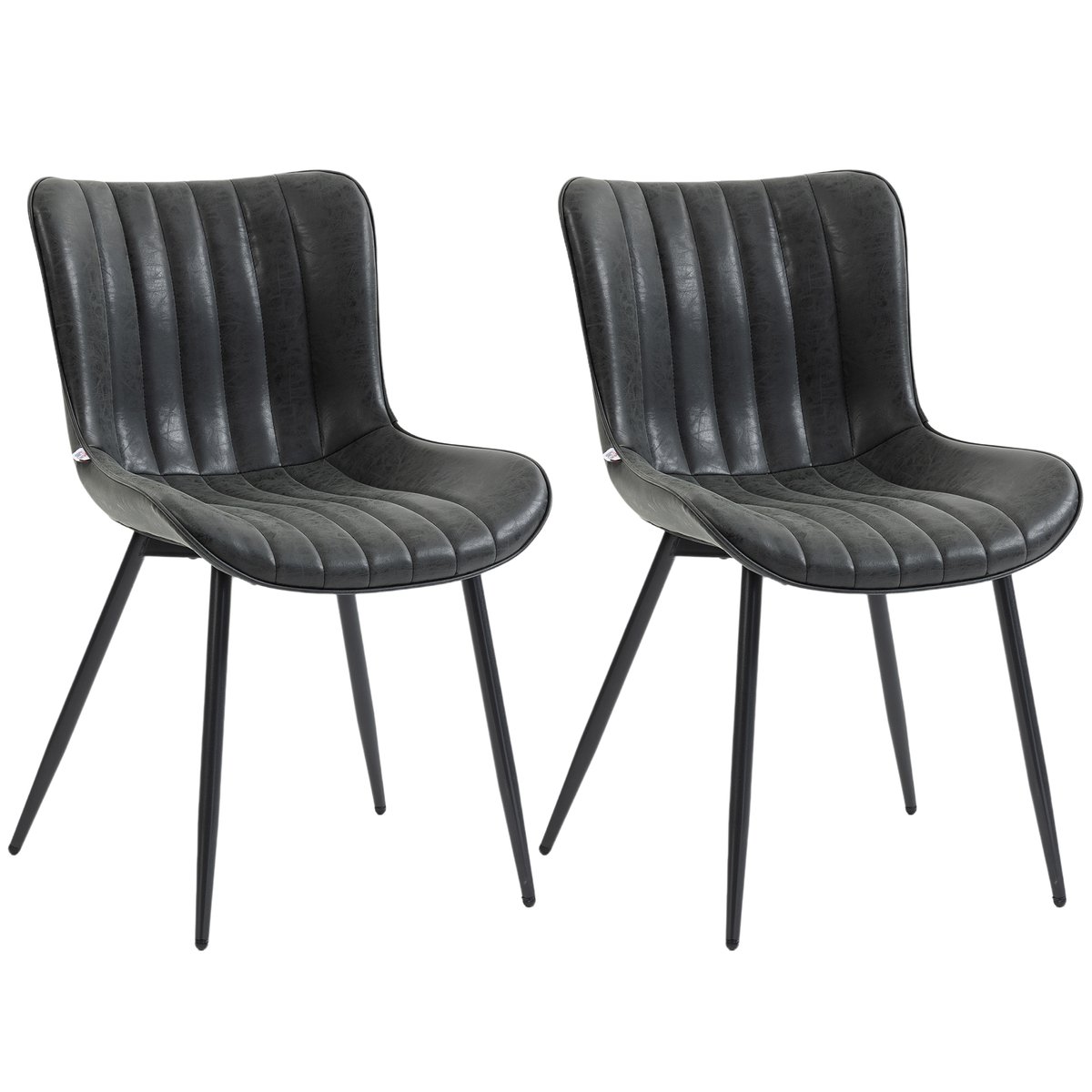 Chaise de salle à manger Revêtement noir, HOMCOM