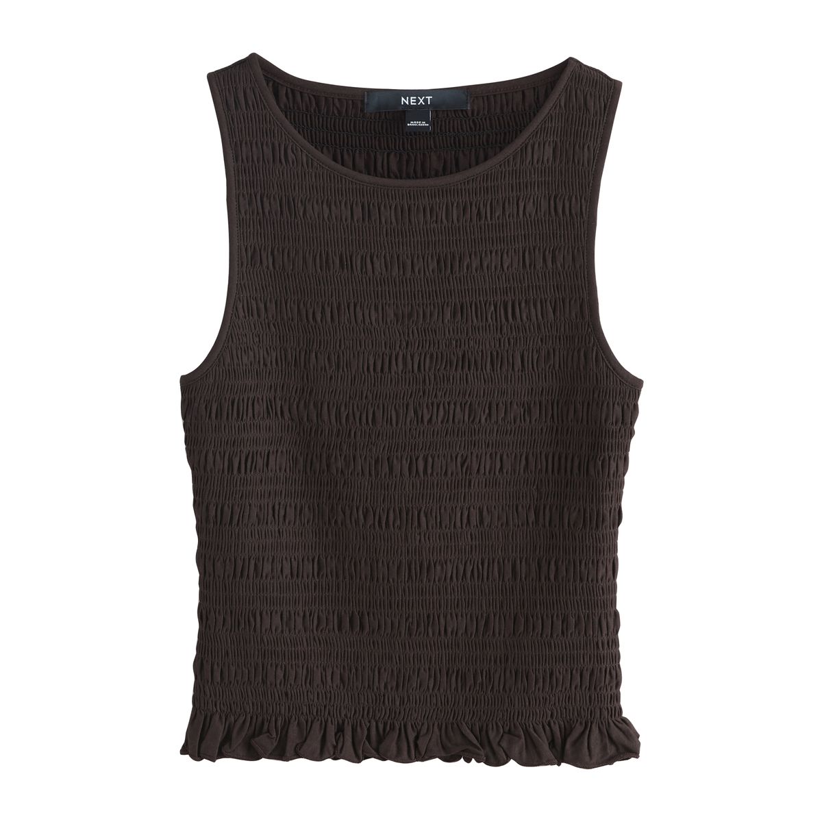 Haut sans manches en modal froncé marron chocolat, NEXT