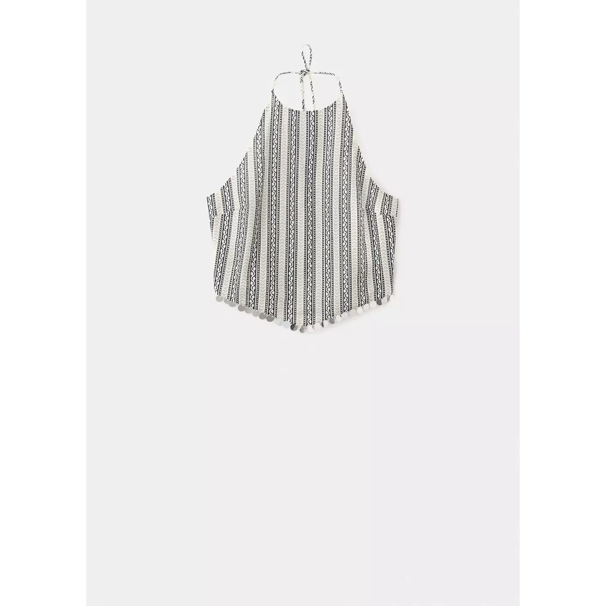 Crop top imprimé emmanchures américaines écru, MANGO TEEN