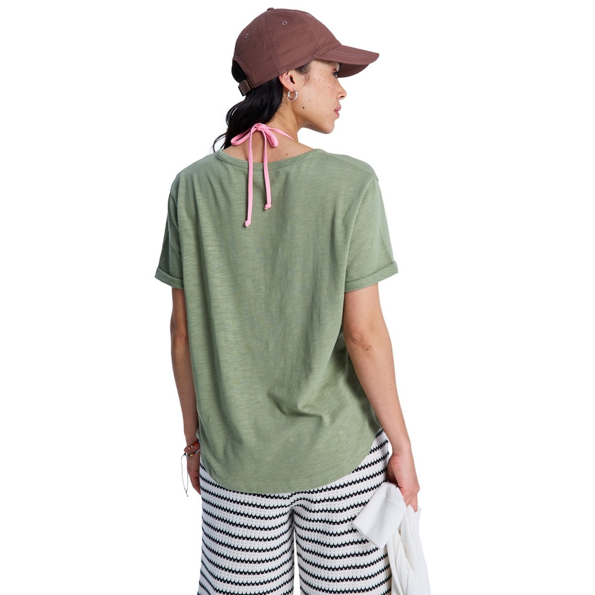 T-Shirt, manches courtes, col rond, . vert oil green, ROXY