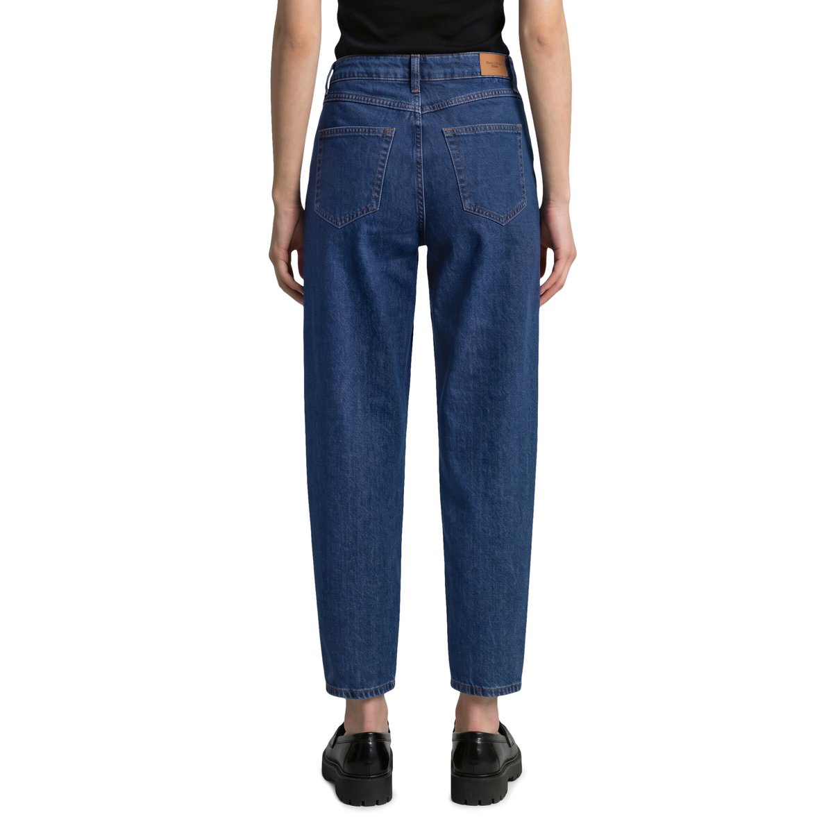 Jean modèle Stine, coupe barrel, longueur raccourcie en pur coton bleu, MARC O’POLO DENIM