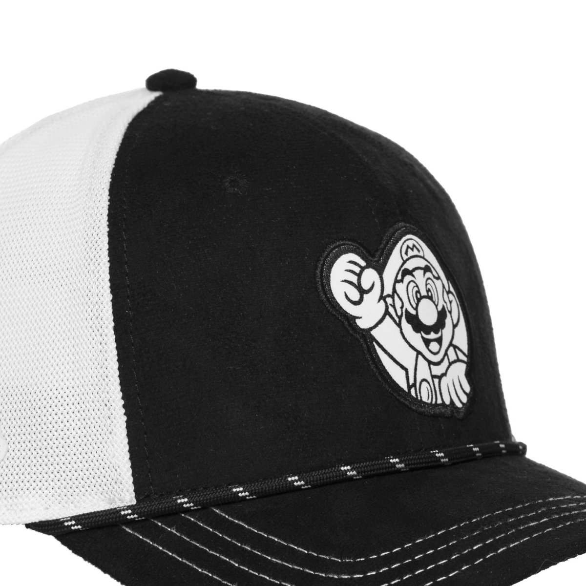 Casquette Trucker Super Mario noir/blanc, CAPSLAB