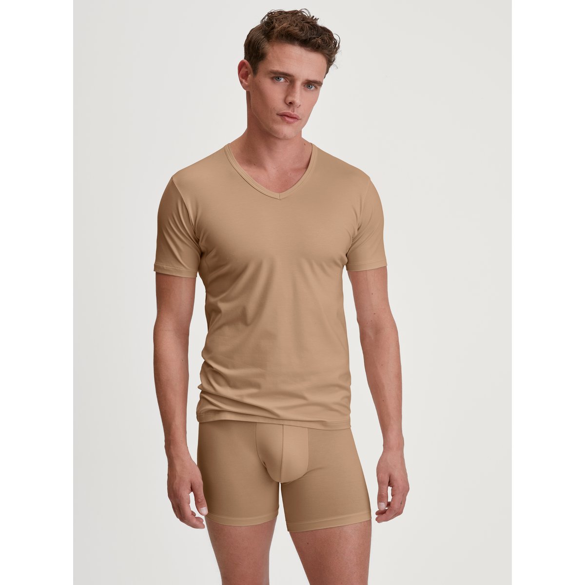 T-shirt à manches courtes, col en V manches courtes Modal NATURAL COOLING invisible, CALIDA