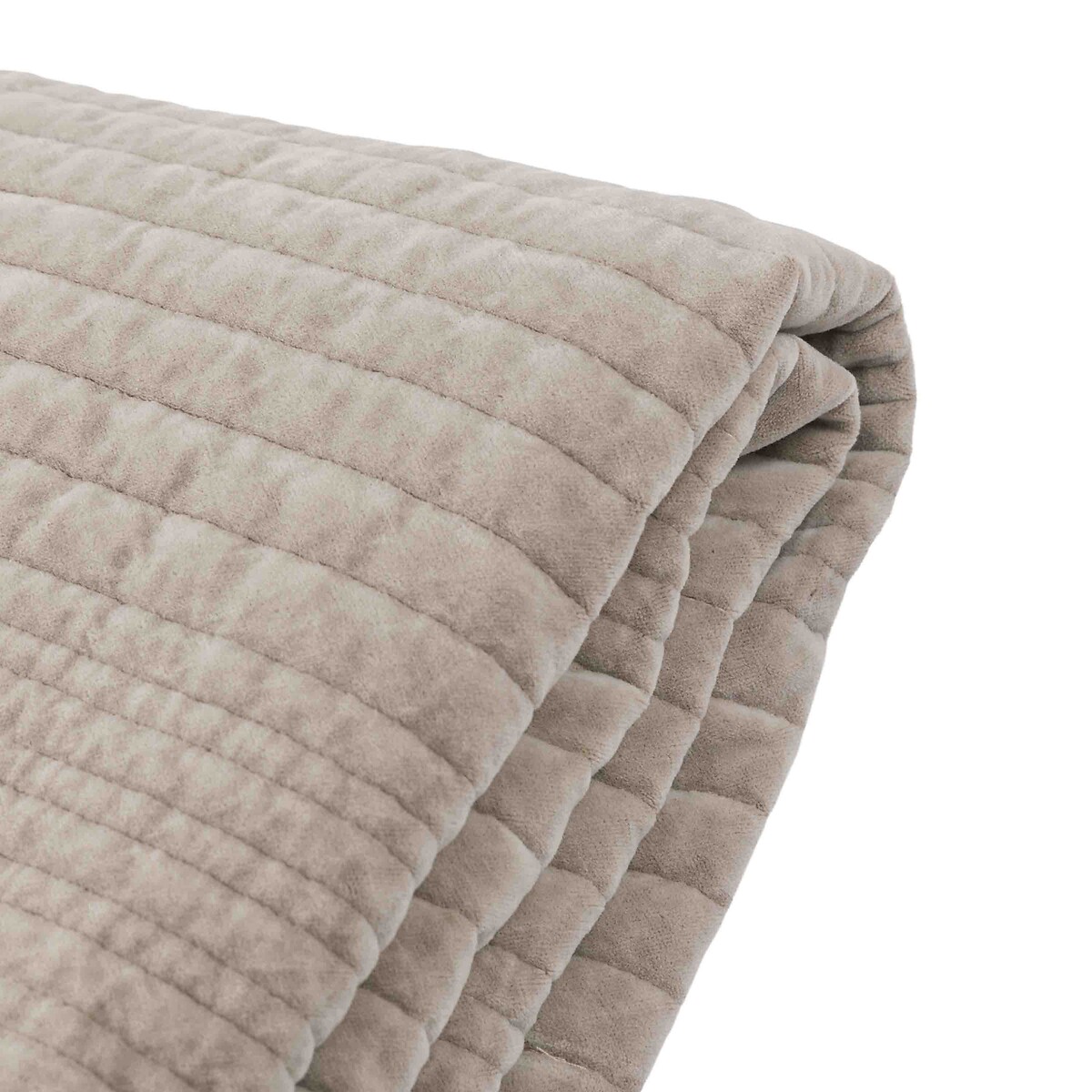 Cotton Velvet Stitched Bedspread taupe, ÉDITÉ