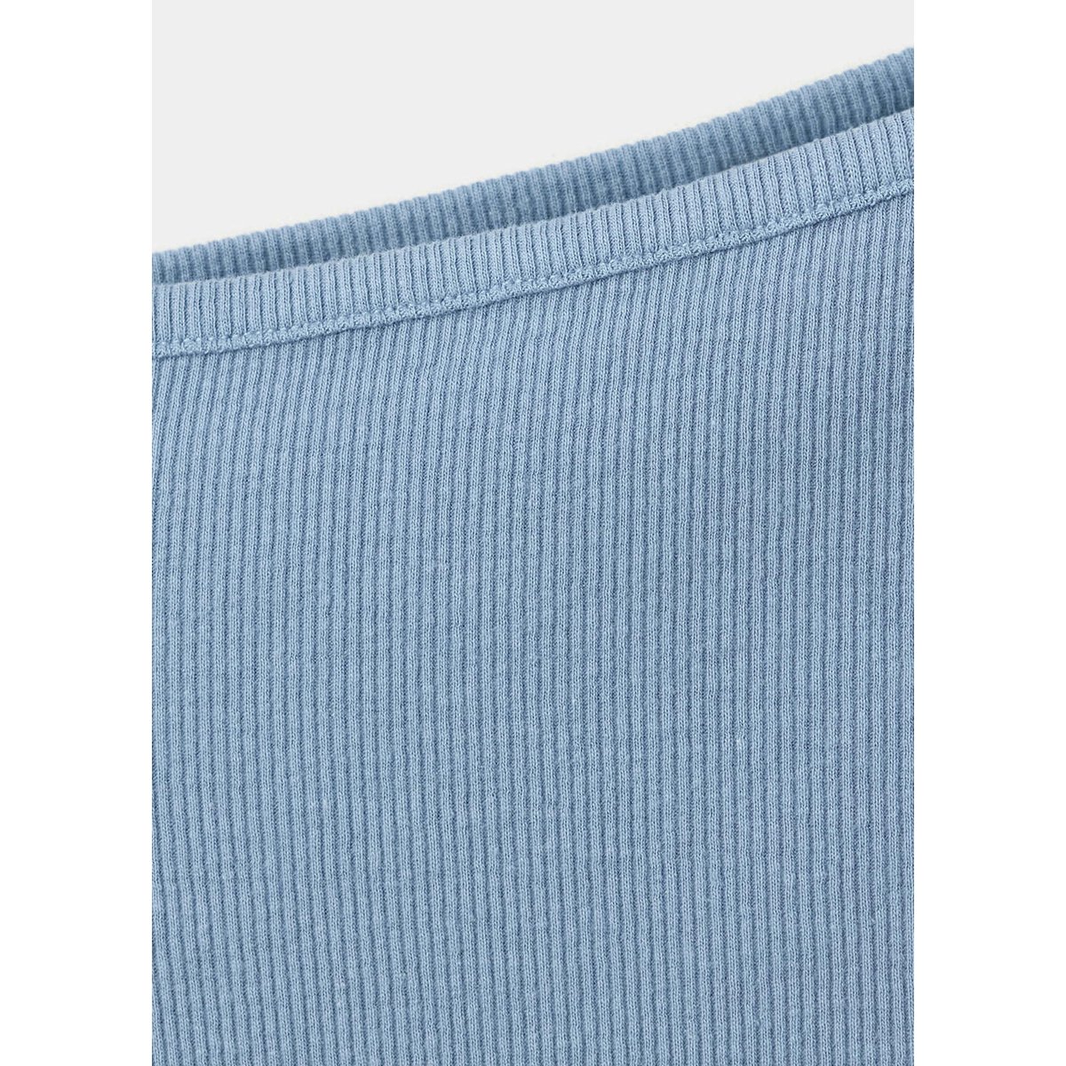 T-shirt côtelé asymétrique bleu, MANGO TEEN