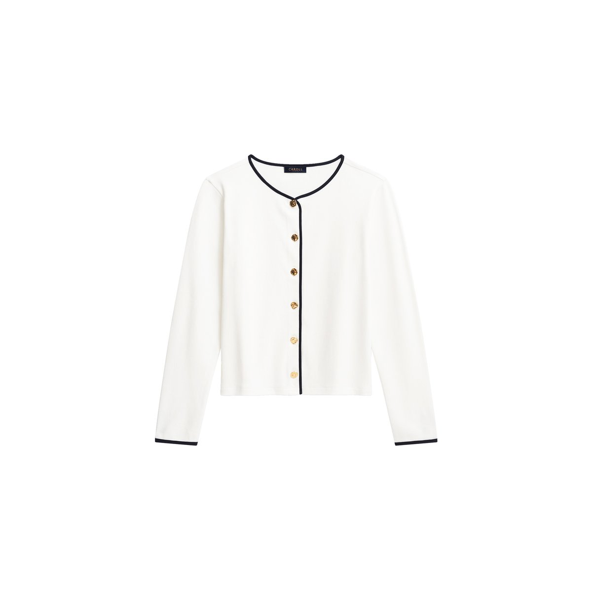 Gilet droit col rond TVICTOIRE ecru, CAROLL