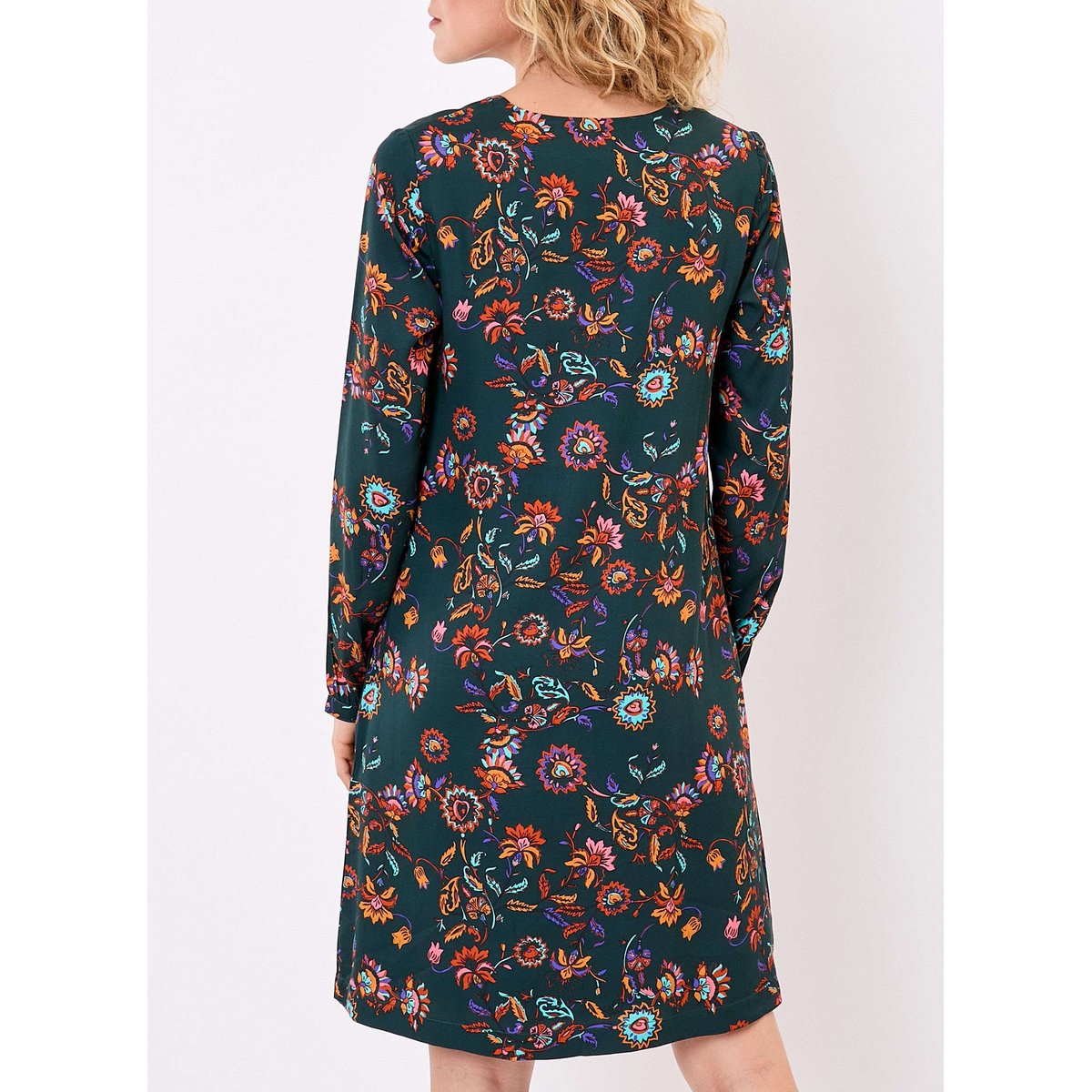 Robe fluide évasée NOEMIE vert forêt, LA FIANCÉE