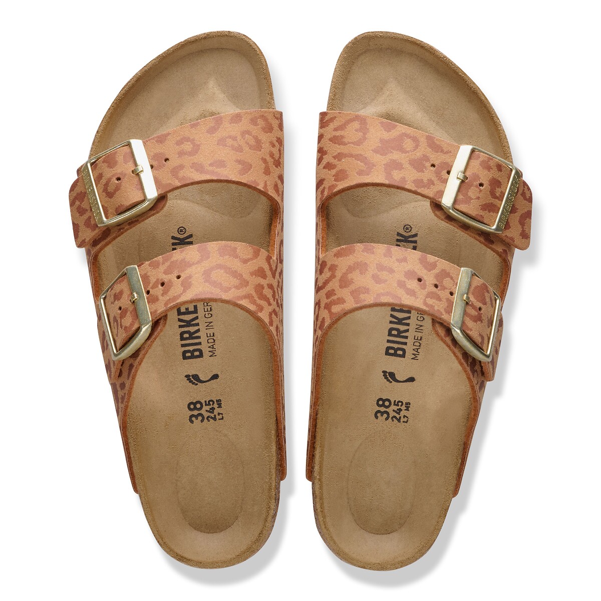Mules double bride ARIZONA imprimé camel, BIRKENSTOCK