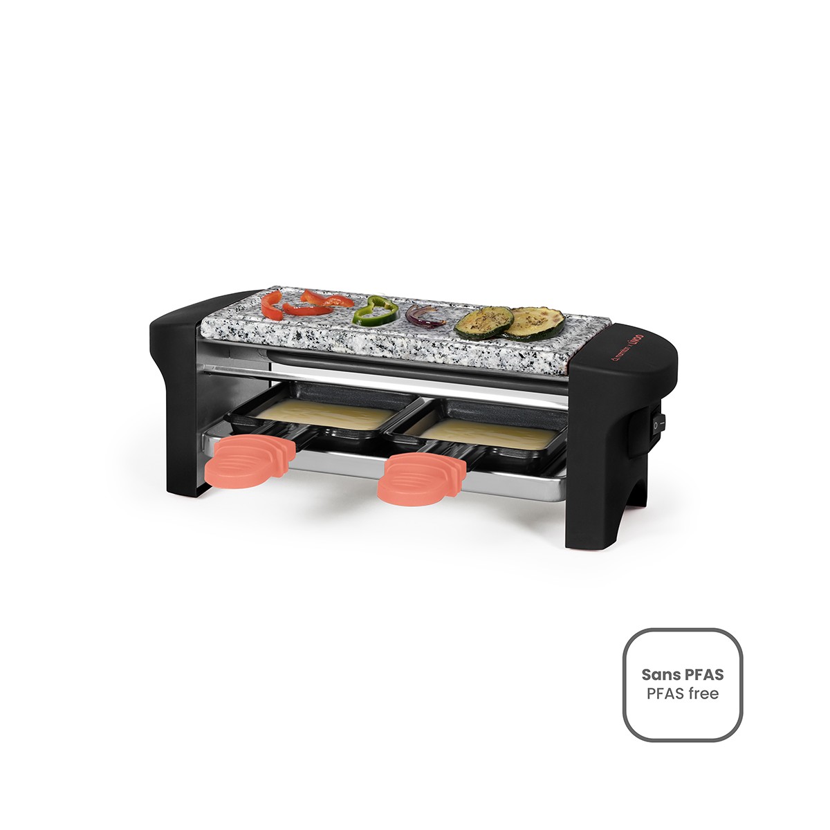 Appareil à raclette 2 personnes - Livoo x Marmiton corail, LIVOO