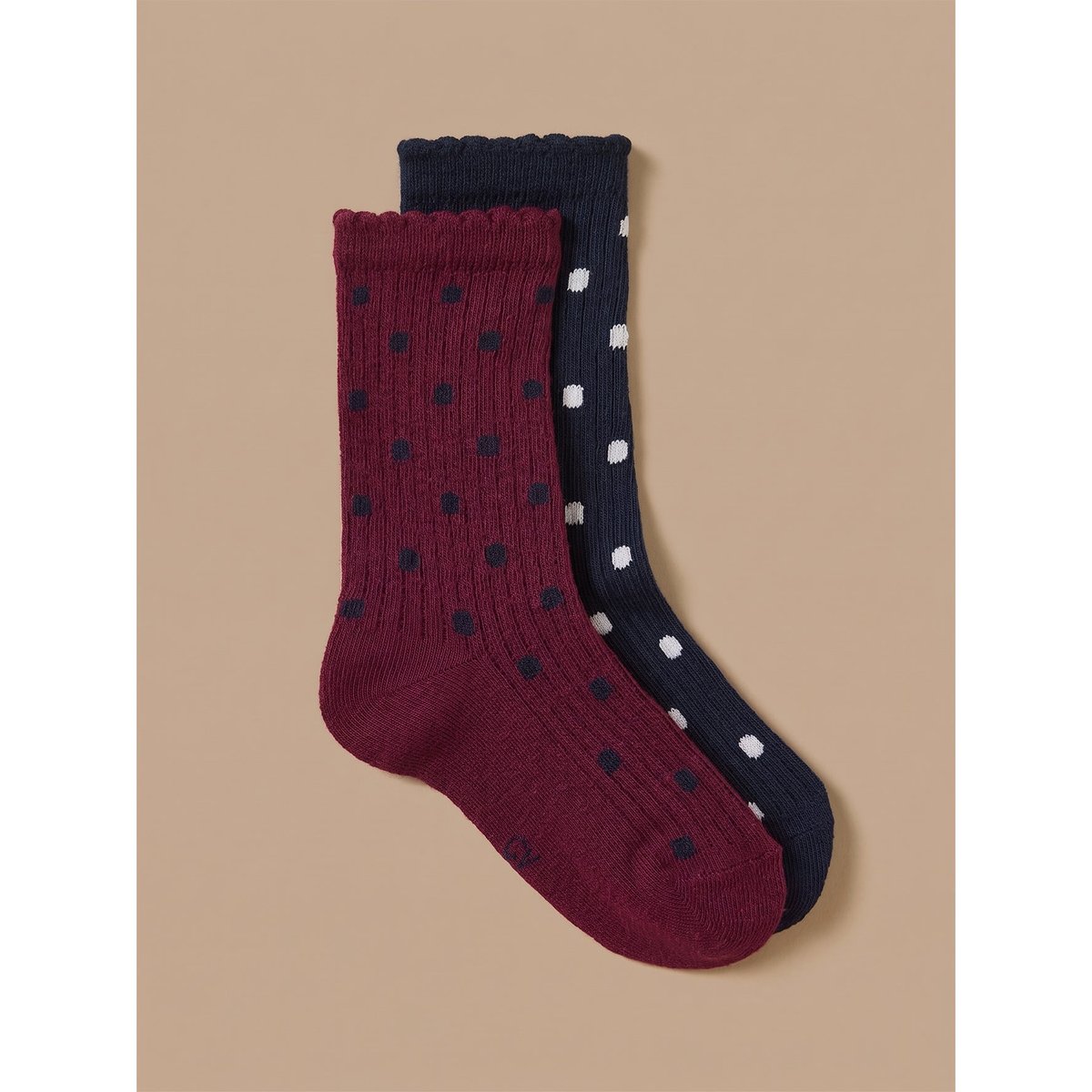 Lot de 2 paires de chaussettes pois bleu, CYRILLUS