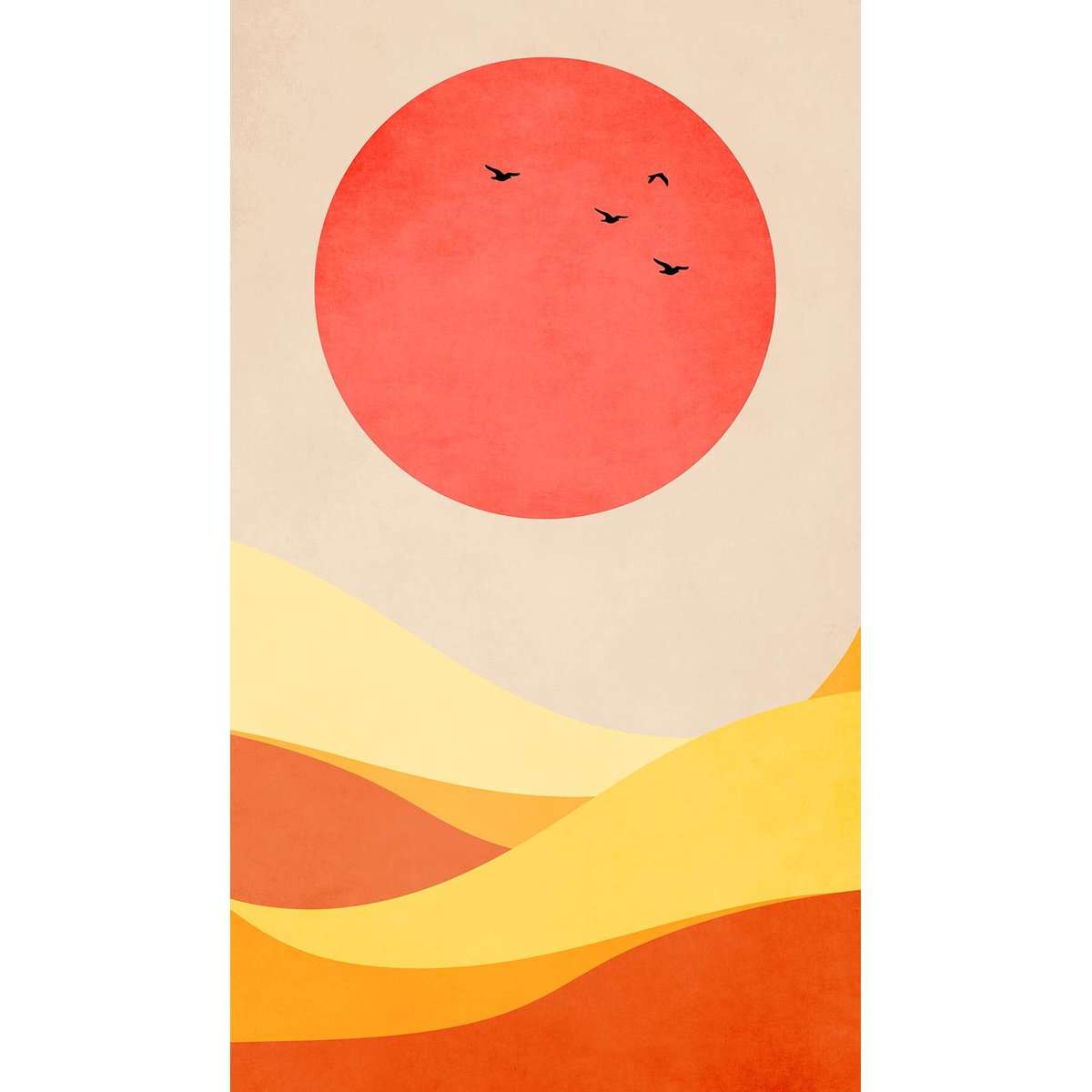 Papier peint colline au soleil intissé, HEXOA